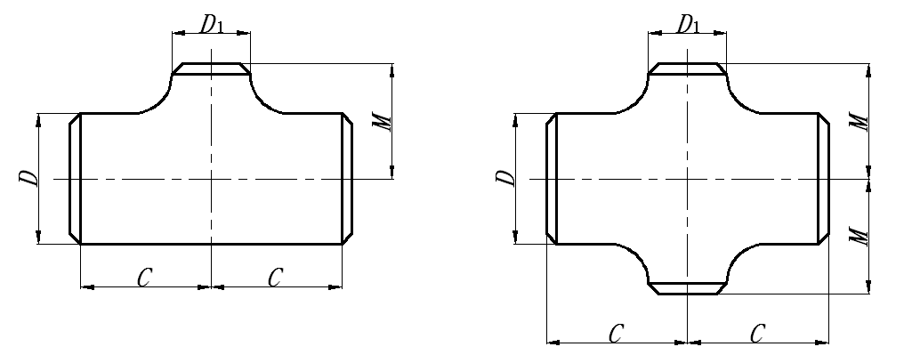 大口徑的三通和四通